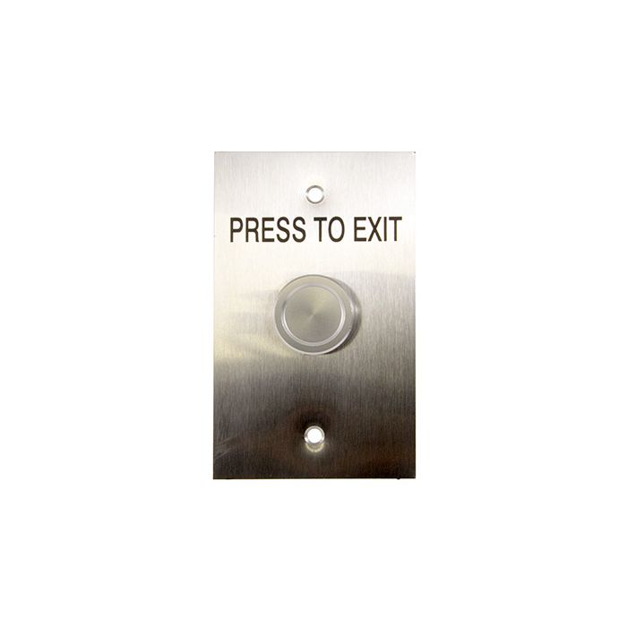 Smart Flat Stainless Steel GPO Plate Silver Piezo Touch Button Printed = PRESS TO EXIT Smart Flat Stainless Steel GPO Plate Silver Piezo Touch Button Printed = PRESS TO EXIT